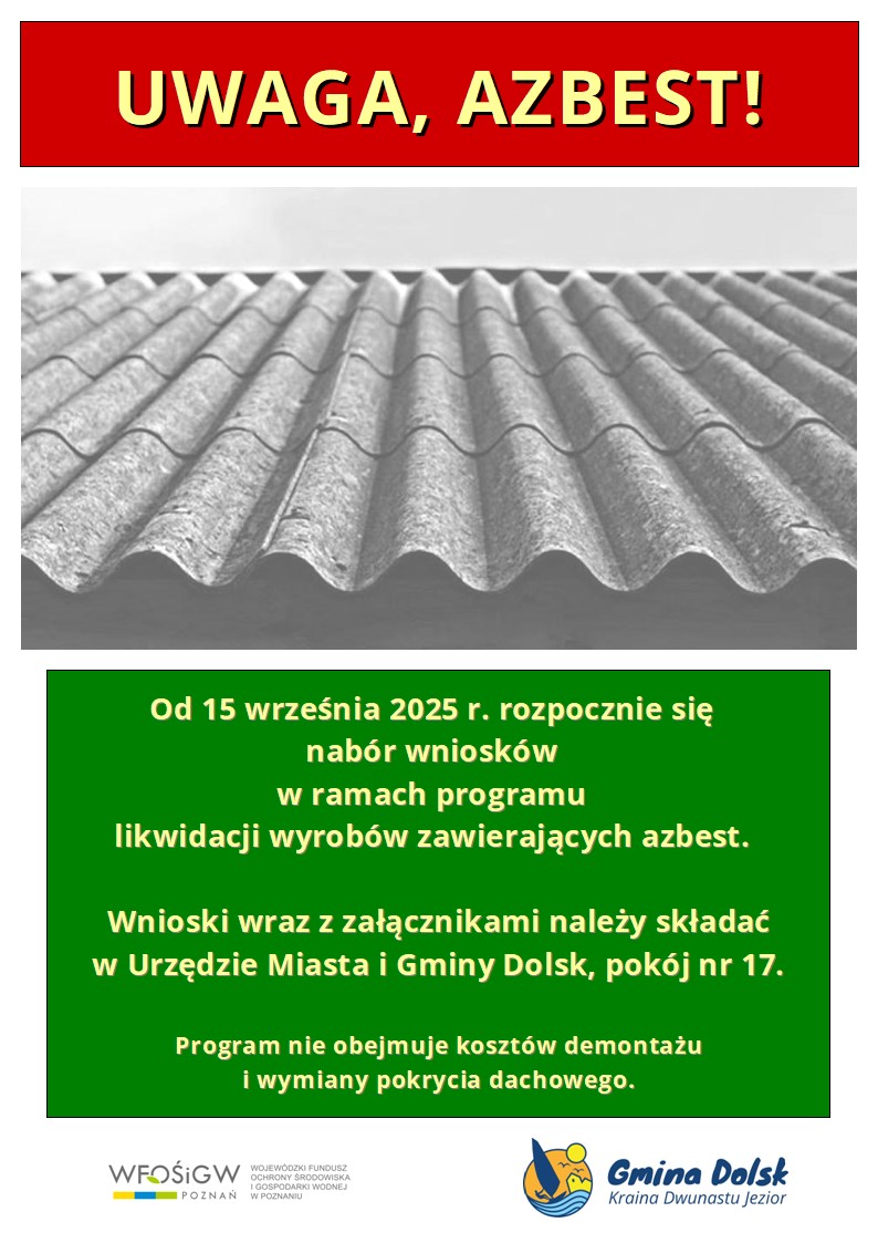 UWAGA, AZBEST! - plakat